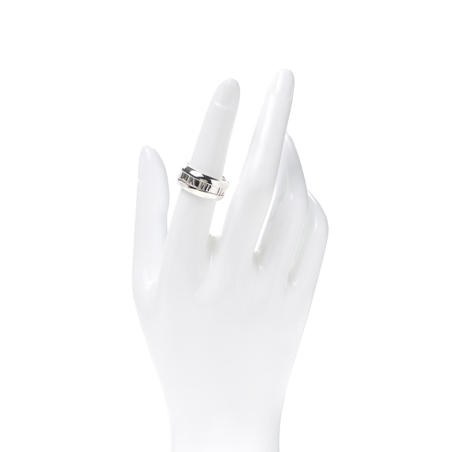 Tiffany Sterling Silver Atlas Band Ring 54 6.75 2 of 4