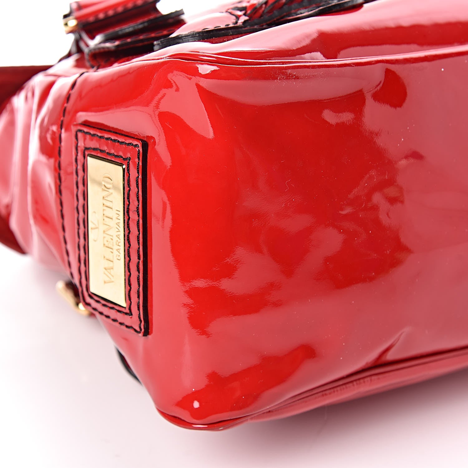 Valentino Garavani Patent Large Histoire Red 5 of 13