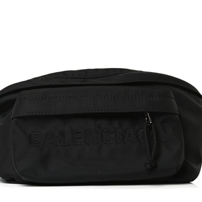 Balenciaga Textured Sport Nylon Logo Embroidered Wheel Beltpack Black 8 of 13