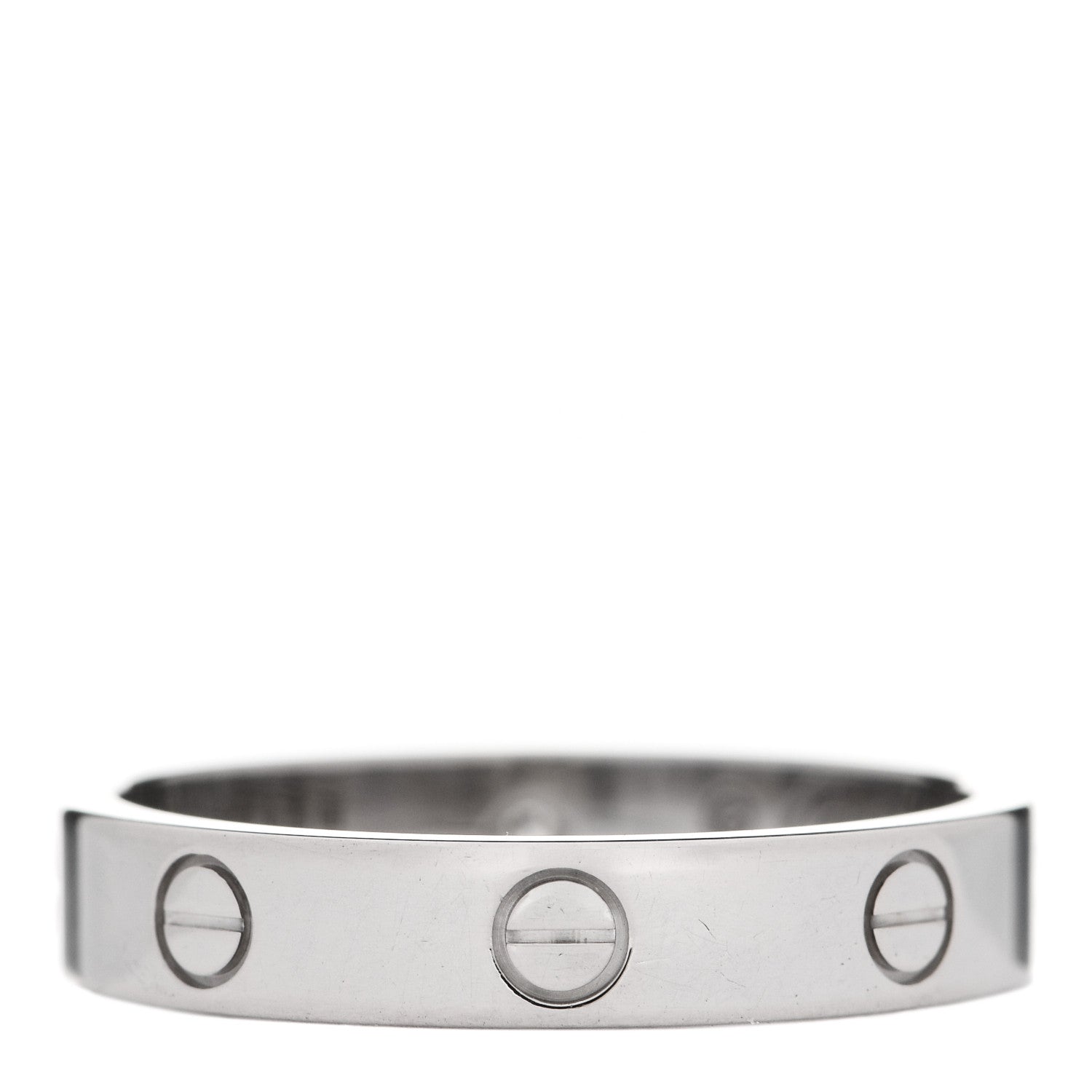Cartier 18K White Gold Diamond 4mm LOVE Wedding Band Ring 58 8.5 2 of 3