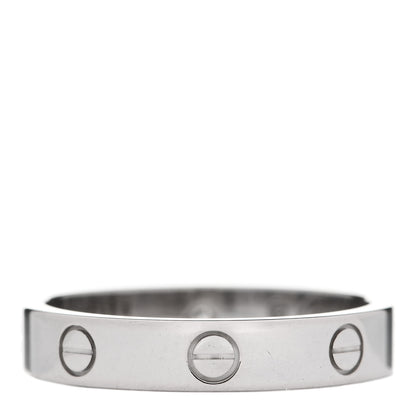 Cartier 18K White Gold Diamond 4mm LOVE Wedding Band Ring 58 8.5 2 of 3
