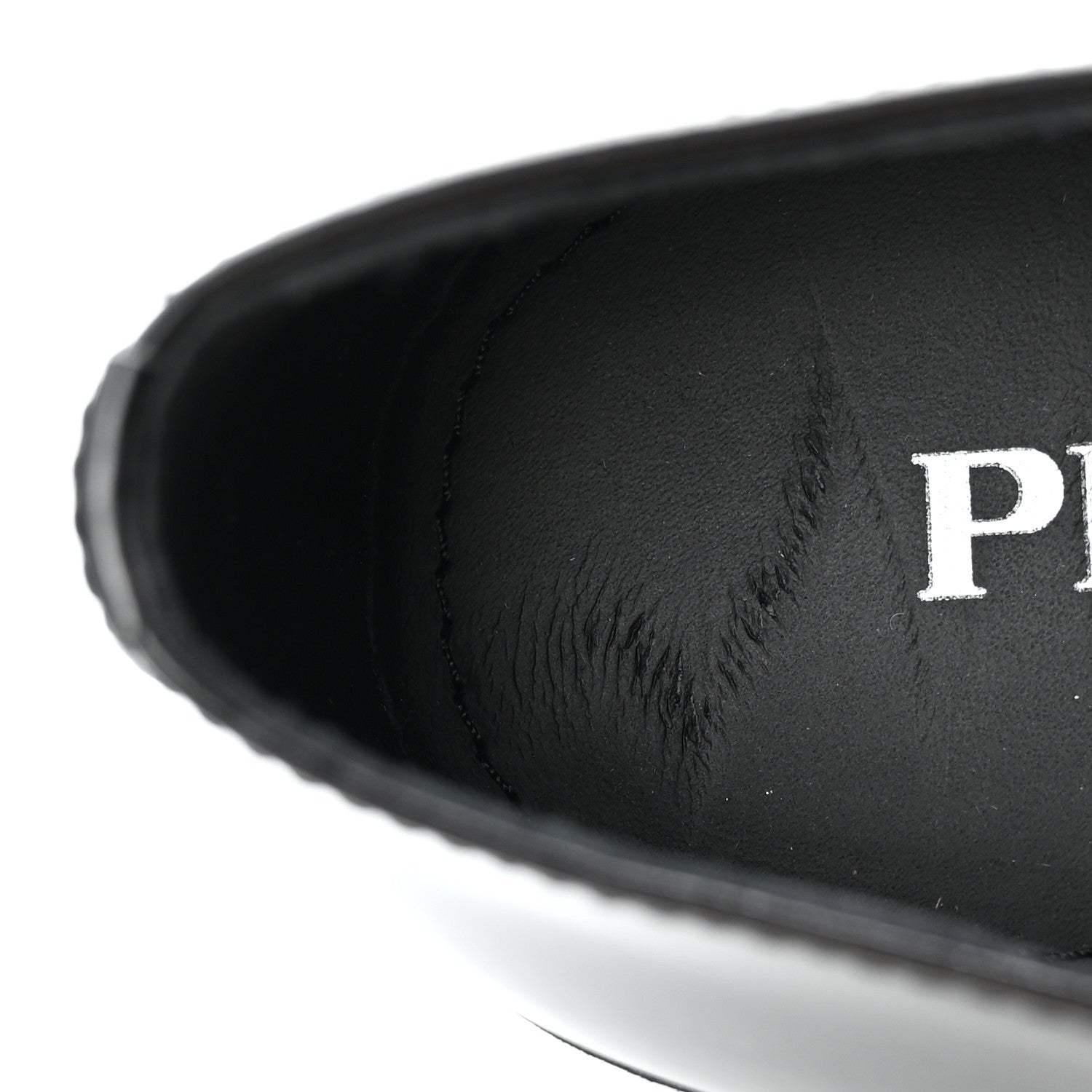Prada Spazzolato Metal Triangle Logo 50mm Loafers 40 Black 8 of 11