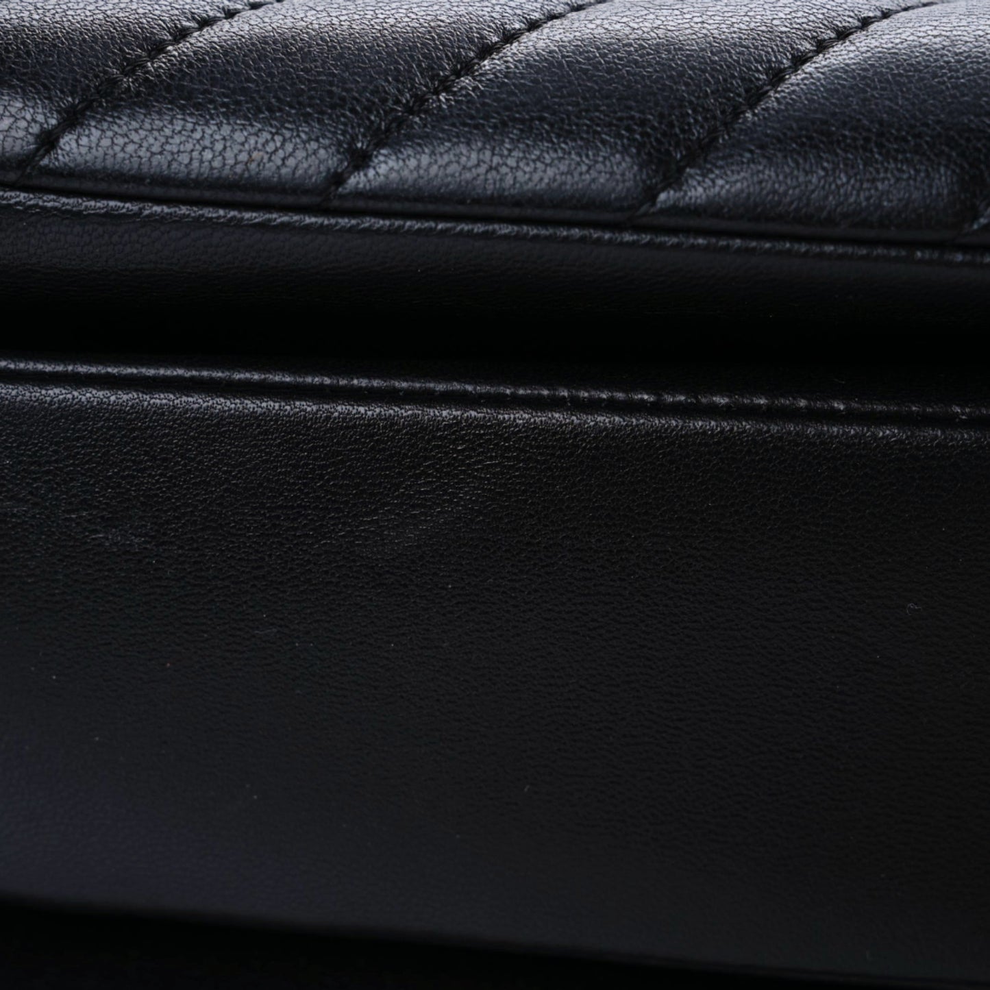 Lambskin Chevron Quilted Large Trendy CC Dual Handle Flap Bag Black
