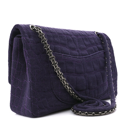 Chanel Jersey Coco's Croc 2.55 Reissue 226 Flap Purple 3 of 13