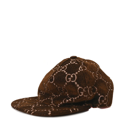 Gucci Velvet GG Monogram Baseball Cap M Brown 1 of 10