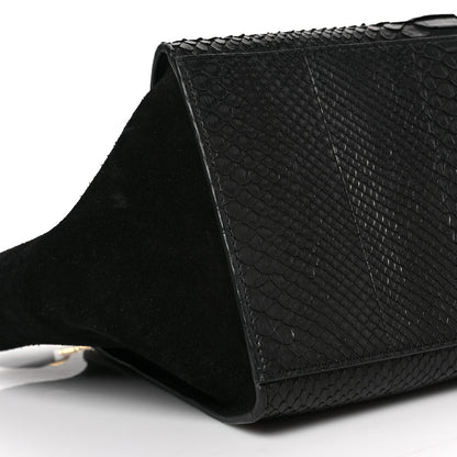 Celine Snakeskin Suede Small Trapeze Black 7 of 8