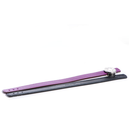 Hermes Tadelakt Chamonix Looping Interchangeable Simple Tour Bracelet Black Violette 6 of 11