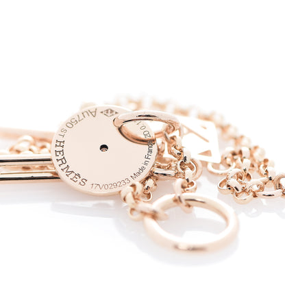 Hermes 18K Rose Gold Diamond Gambade Bracelet ST 3 of 4