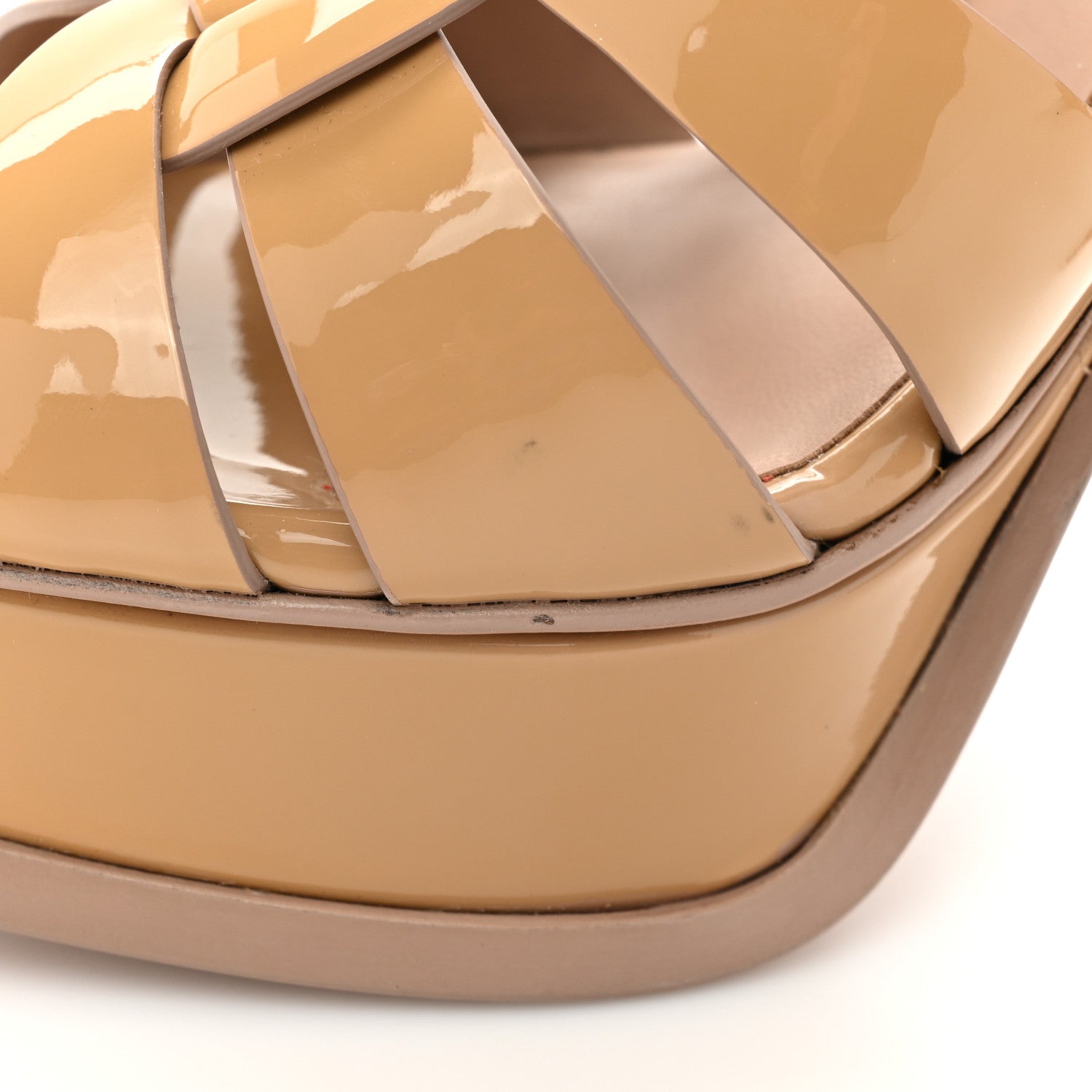 Saint Laurent Patent Tribute 105 Platform Sandals 38.5 Nude Powder 12 of 13
