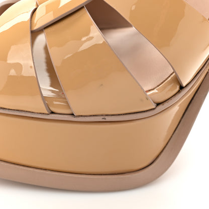 Saint Laurent Patent Tribute 105 Platform Sandals 38.5 Nude Powder 12 of 13