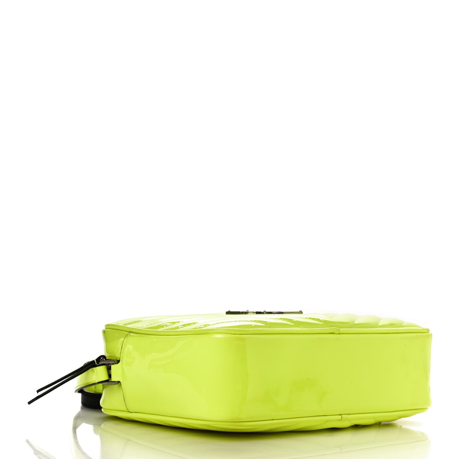 Saint Laurent Patent Calfskin Matelasse Monogram Lou Camera Bag Neon Yellow 4 of 12