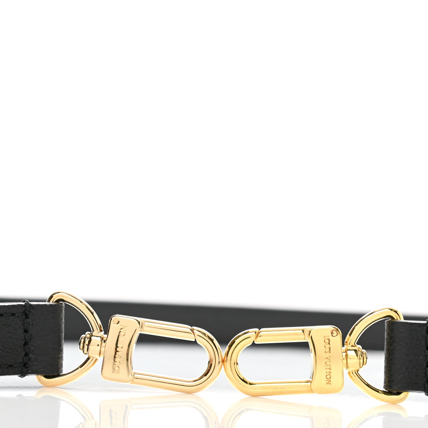 Louis Vuitton Calfskin 16mm Adjustable Shoulder Strap Black 3 of 4