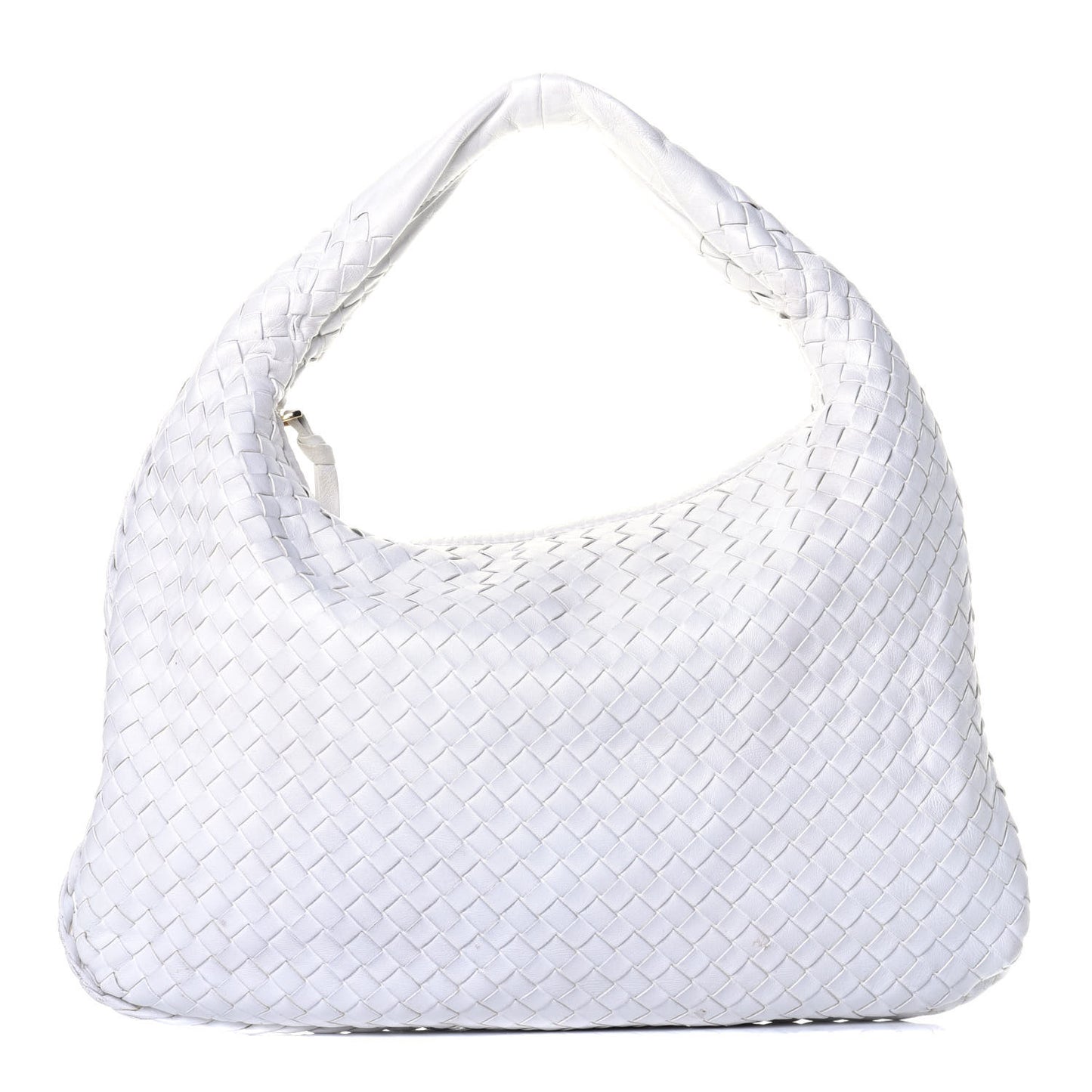 Nappa Intrecciato Medium Veneta Hobo White