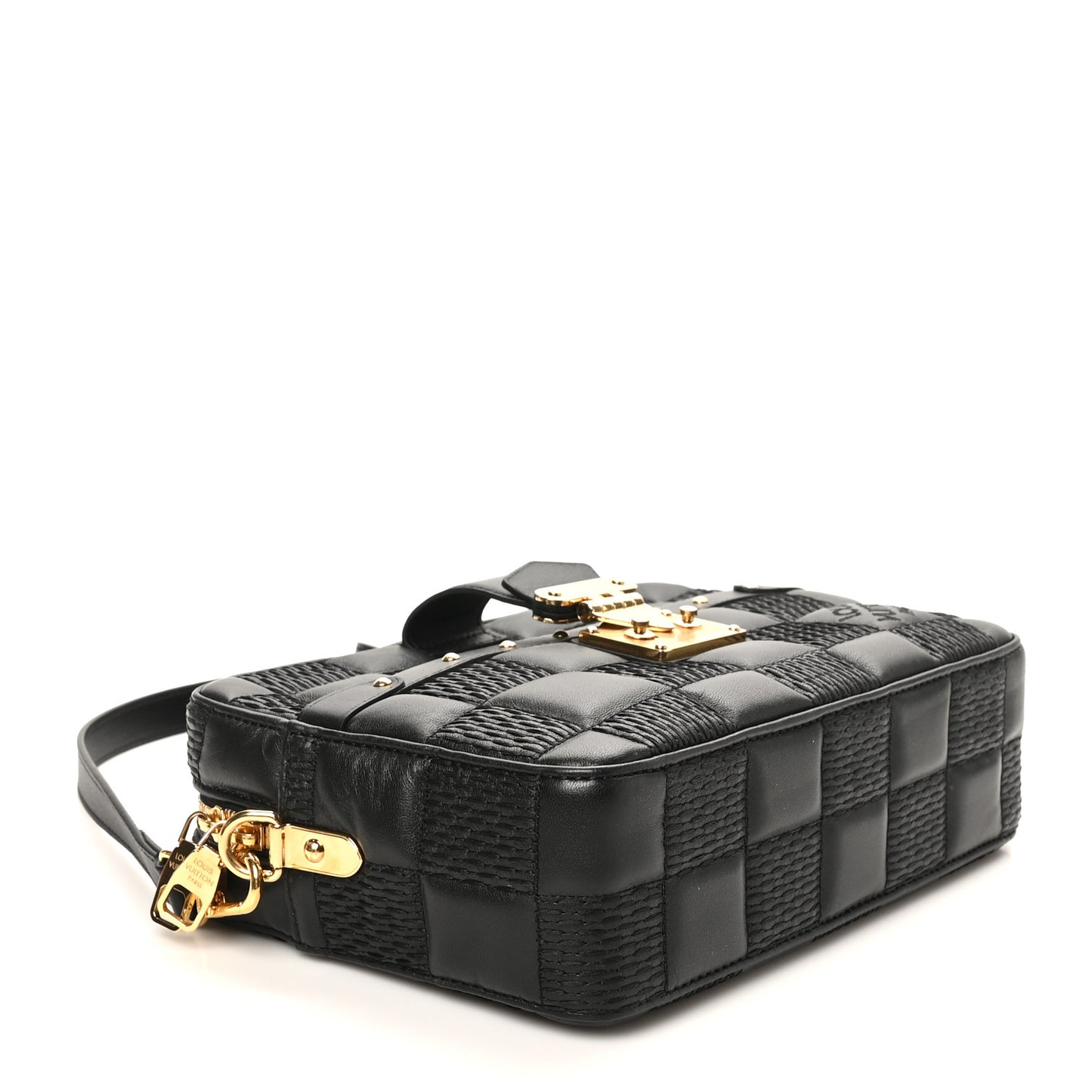 Lambskin Damier Quilt Troca MM Black