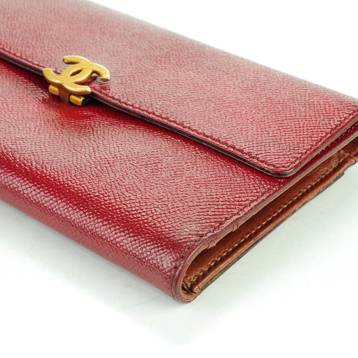 Chanel Grained Calfskin CC Flap Wallet Red 12 of 14