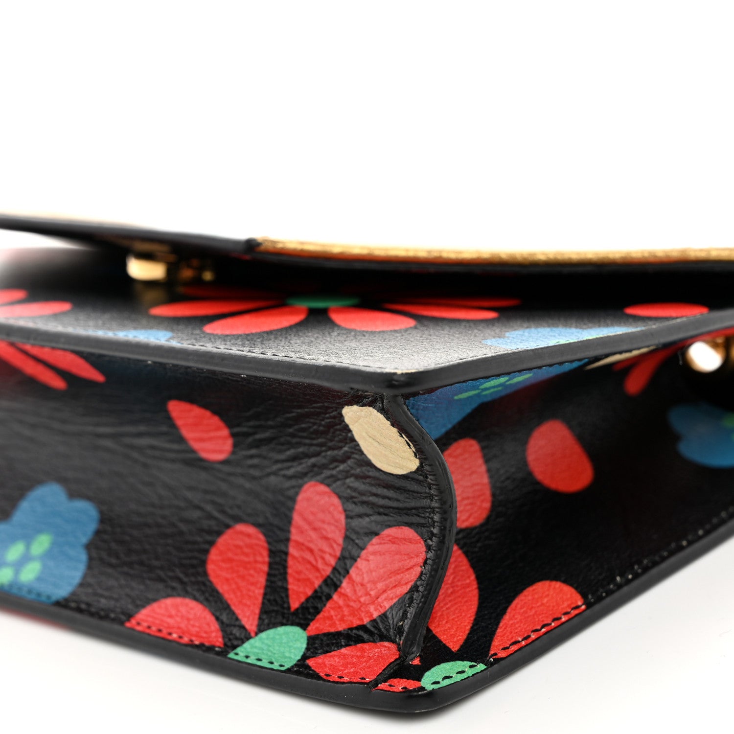 Saint Laurent Calfskin Floral Print Small Betty Black 9 of 11
