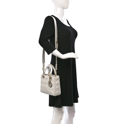 Christian Dior Lambskin Cannage Small My ABCDior Lady Dior White 2 of 11