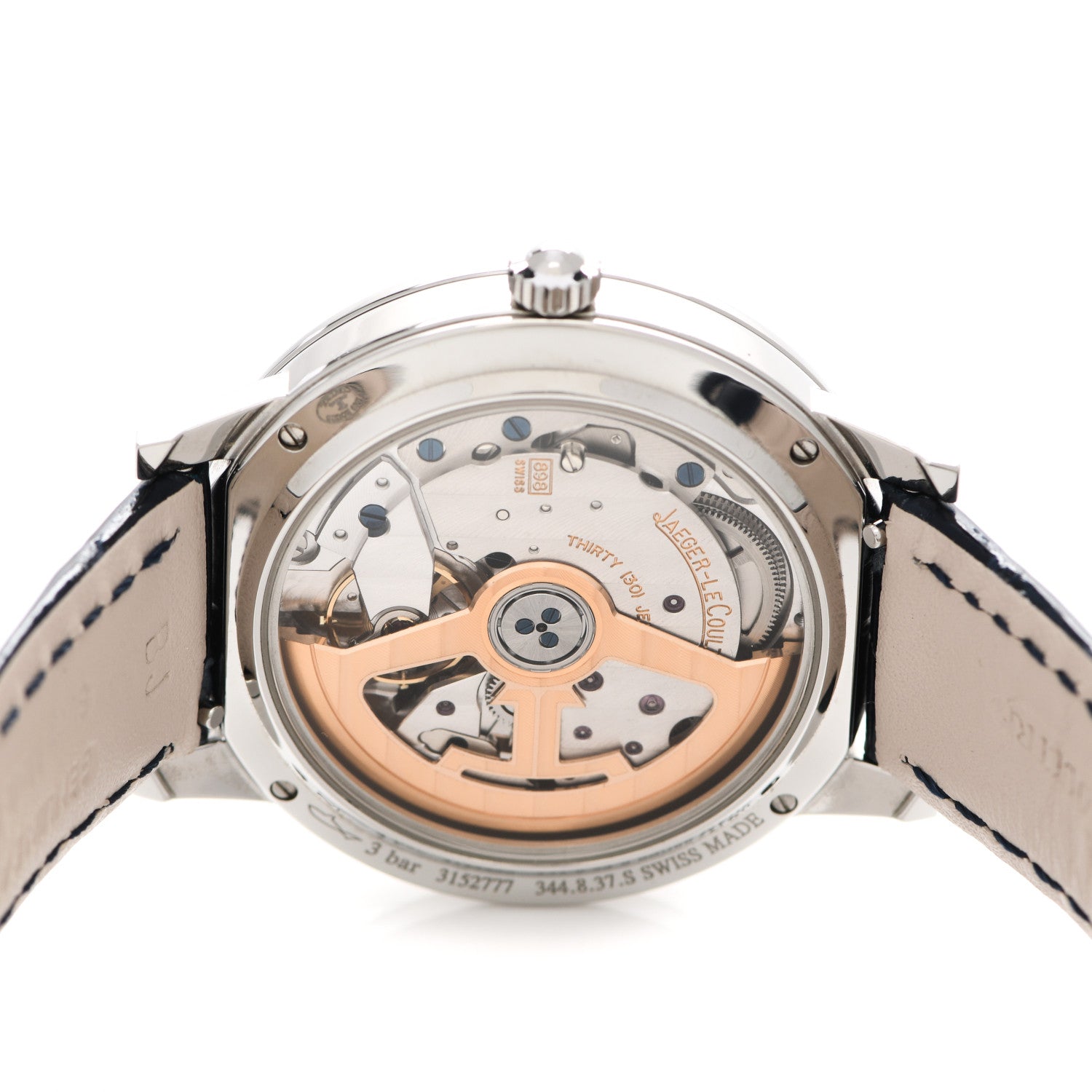 Jaeger-LeCoultre Stainless Steel Alligator Diamond Bezel 34mm Rendez-Vous Classic Day & Night Automatic Watch 344.8.37.S 4 of 5