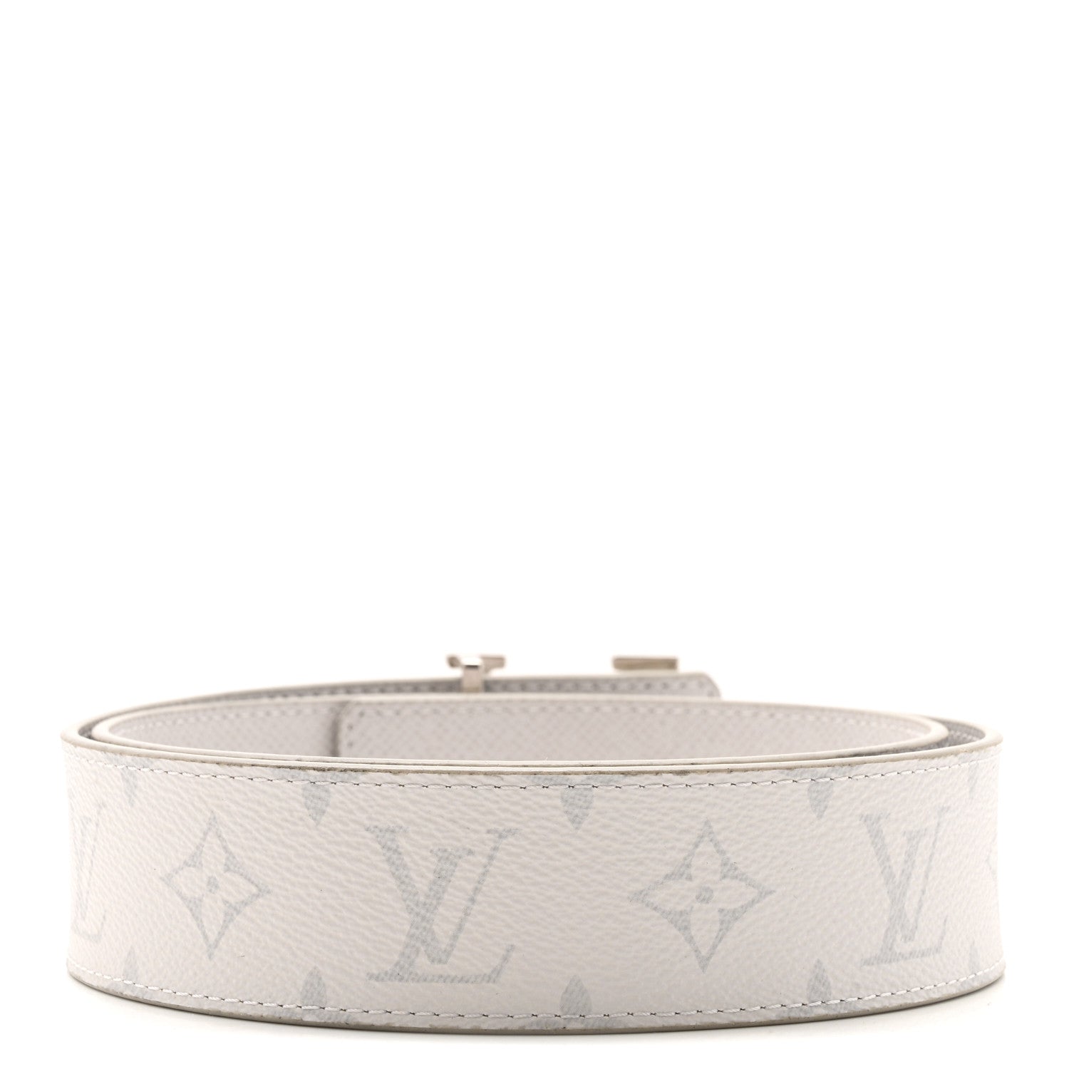 Louis Vuitton Taiga Monogram 40mm LV Initiales Belt 85 34 White 2 of 9