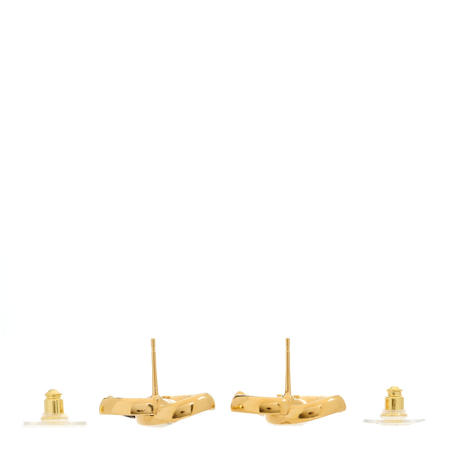 Enamel CC Logo Earrings Gold Black White