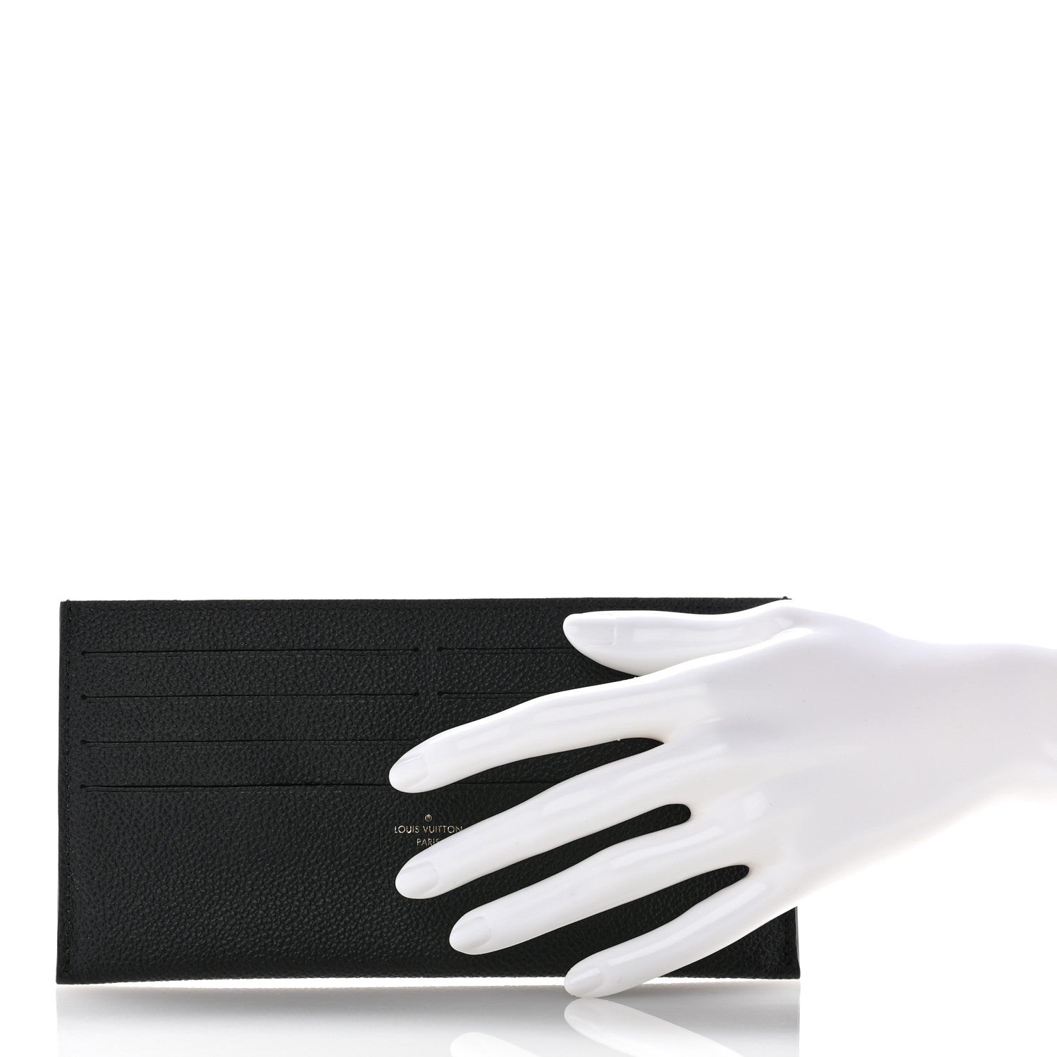 Louis Vuitton Calfskin Felicie Chain Wallet Card Holder Insert Black 2 of 6