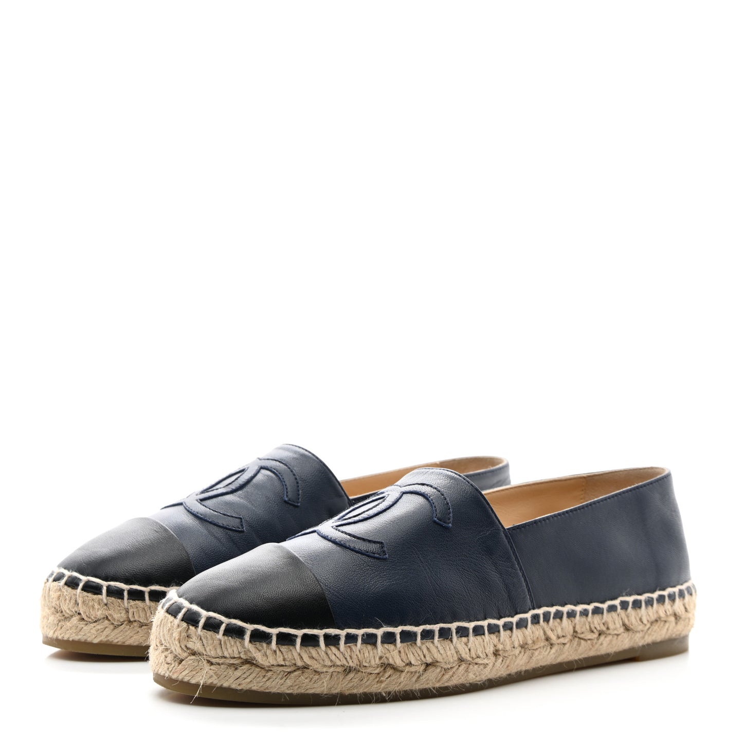 Lambskin CC Espadrilles 38 Navy Black