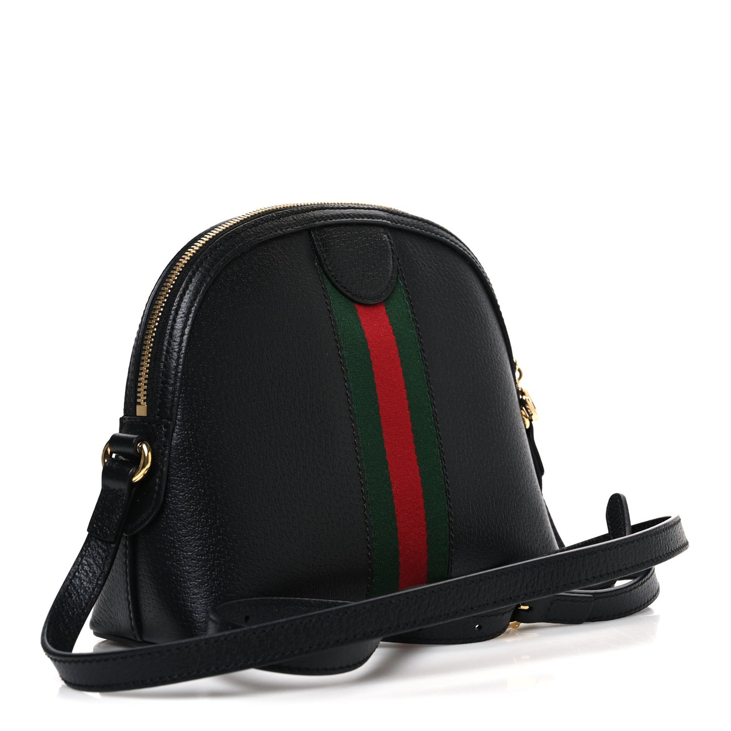 Calfskin GG Web Small Ophidia Dome Shoulder Bag Black