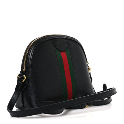Gucci Calfskin GG Web Small Ophidia Dome Shoulder Bag Black 3 of 10