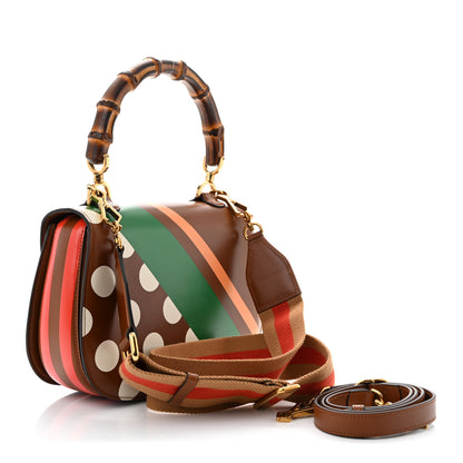 Gucci Calfskin Geometric Print Medium Bamboo 1947 Top Handle Bag Brown 4 of 10