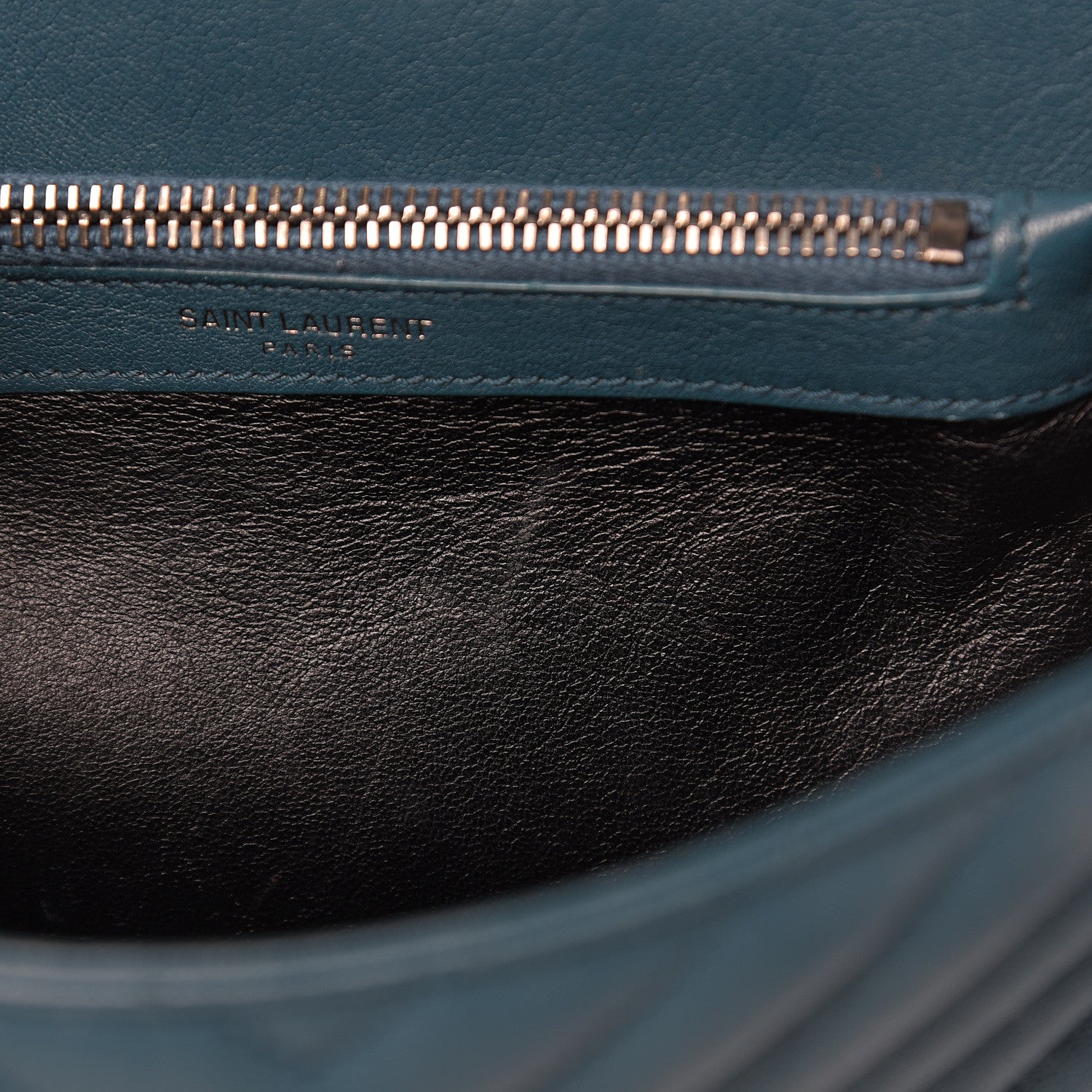 Saint Laurent Sheepskin Matelasse Monogram Medium College Bag Peacock Green 15 of 17