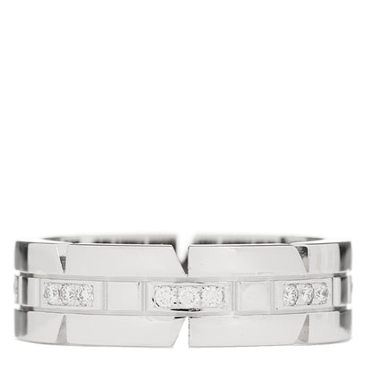 Cartier 18K White Gold Diamond Tank Francaise Band Ring 53 6.5 3 of 5
