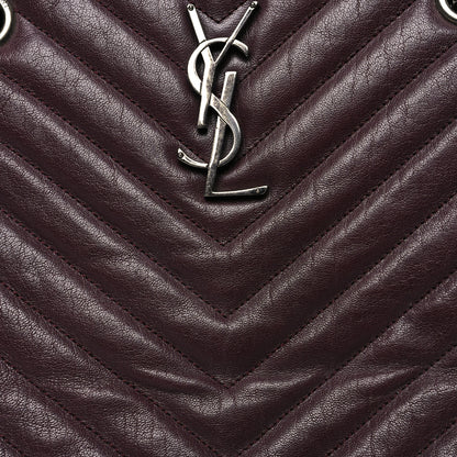Saint Laurent Sheepskin Matelasse Chevron Large Monogram Shopping Bag Burgundy 7 of 9