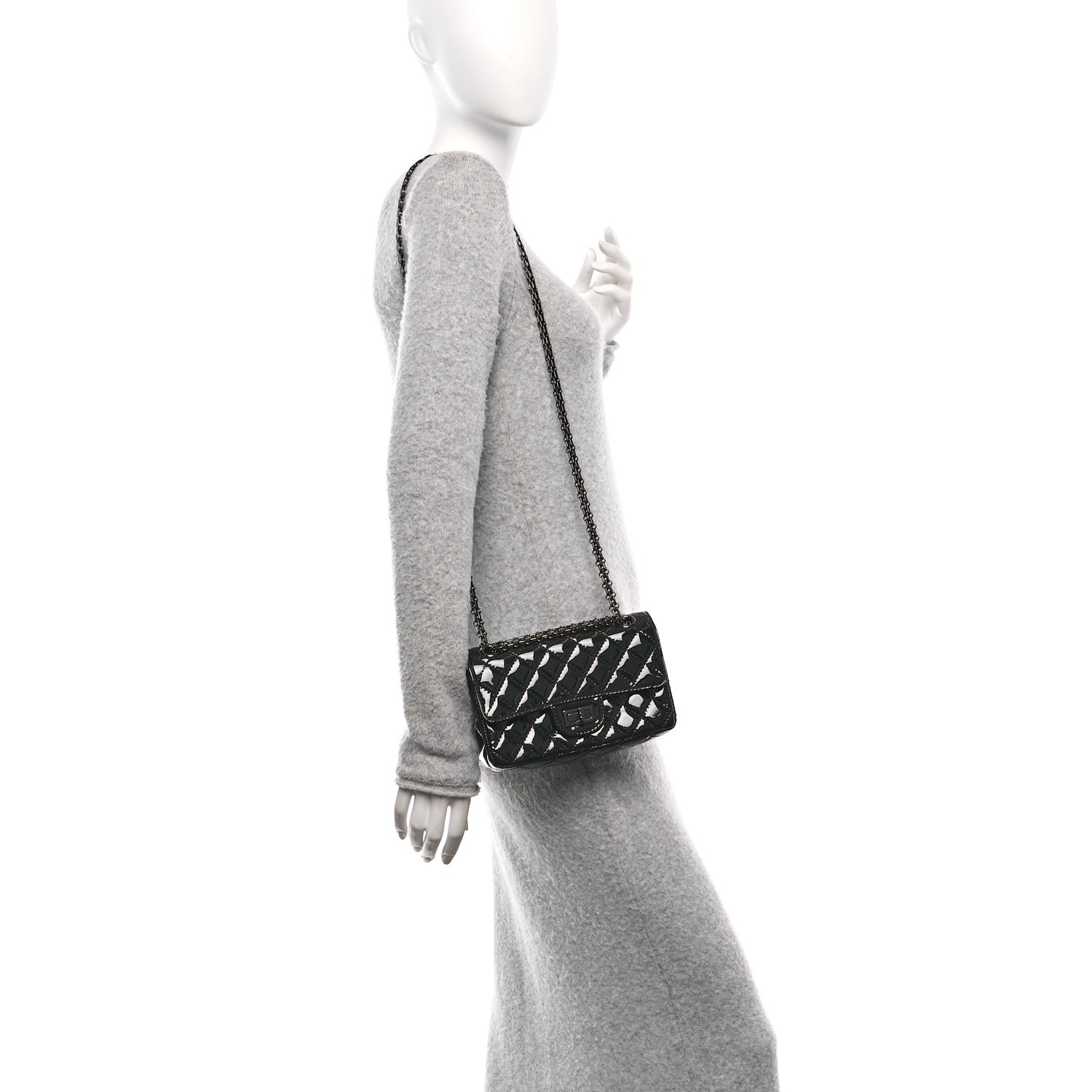 Chanel Patent Calfskin Quilted 2.55 Reissue Mini Flap So Black 2 of 10