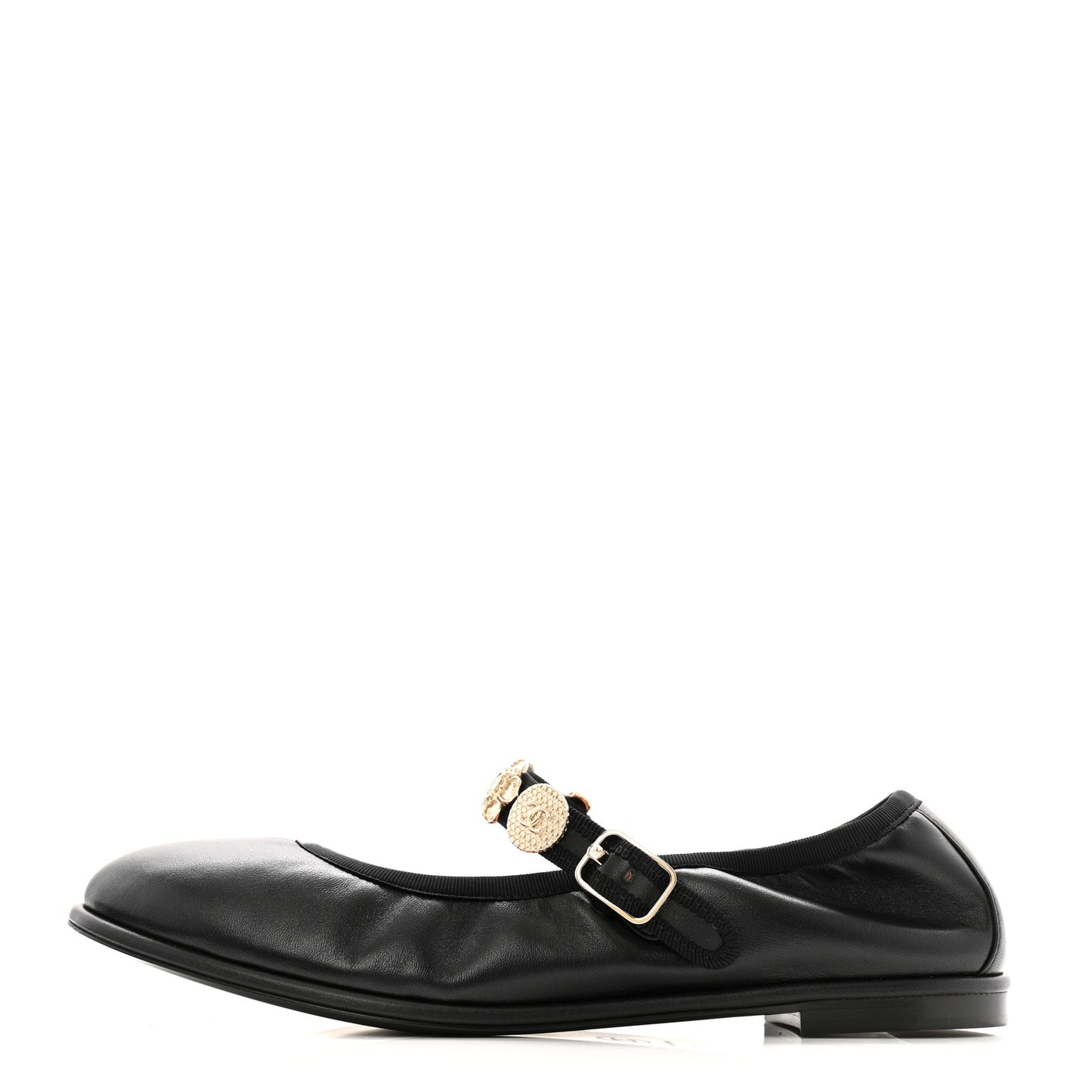 Lambskin Charm Mary Jane Flats 39 Black