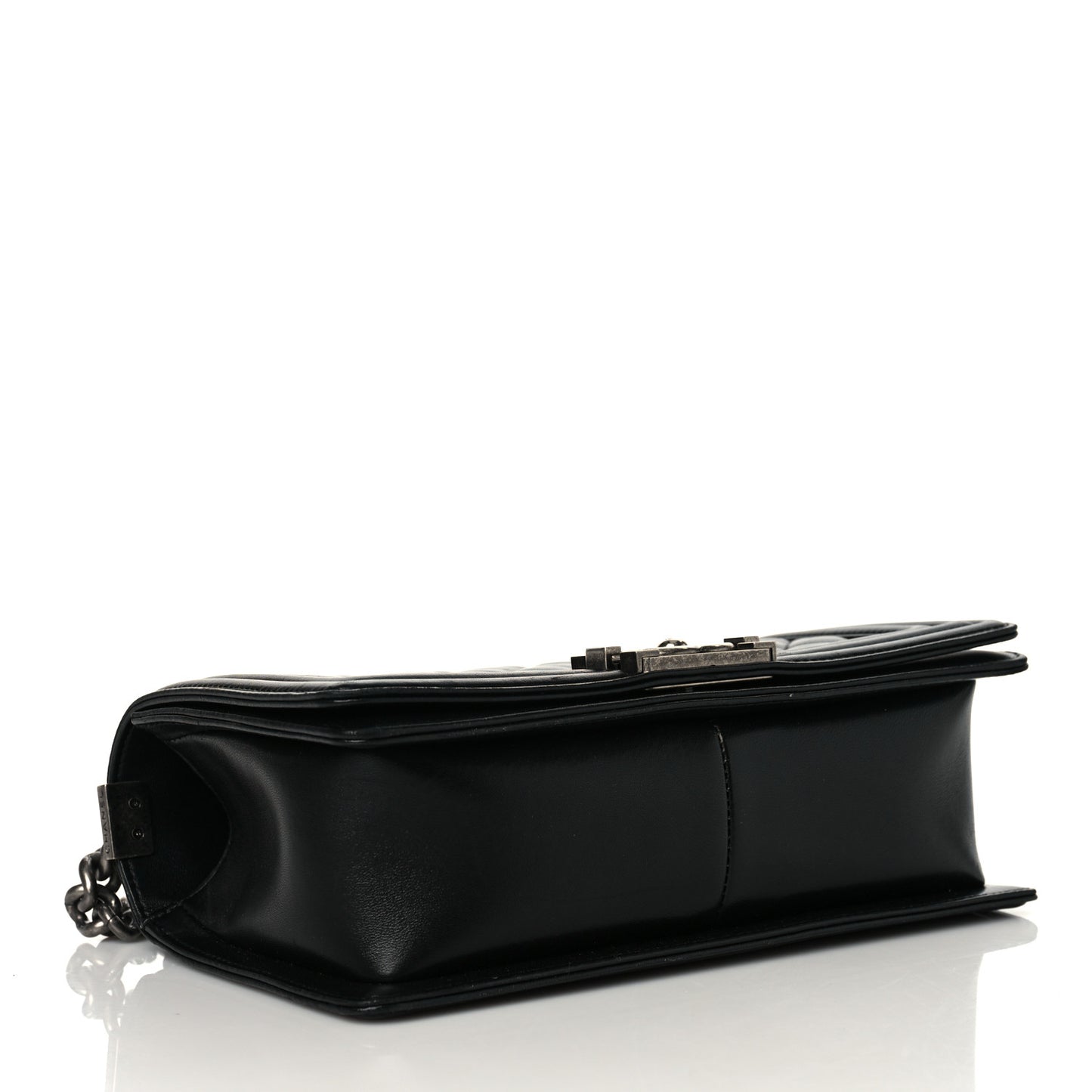 Lambskin Quilted Medium Boy Flap Black