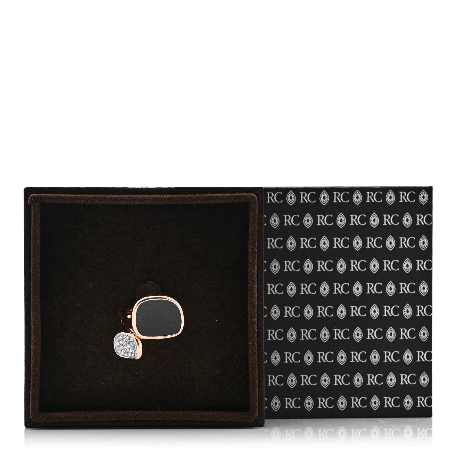 Roberto Coin 18K Rose Gold Diamond Black Onyx Amphibole Ring 53 6.5 5 of 5