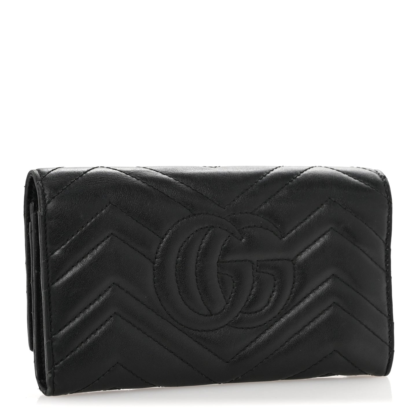 Calfskin Matelasse GG Marmont Continental Wallet Black