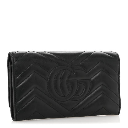 Gucci Calfskin Matelasse GG Marmont Continental Wallet Black 3 of 10