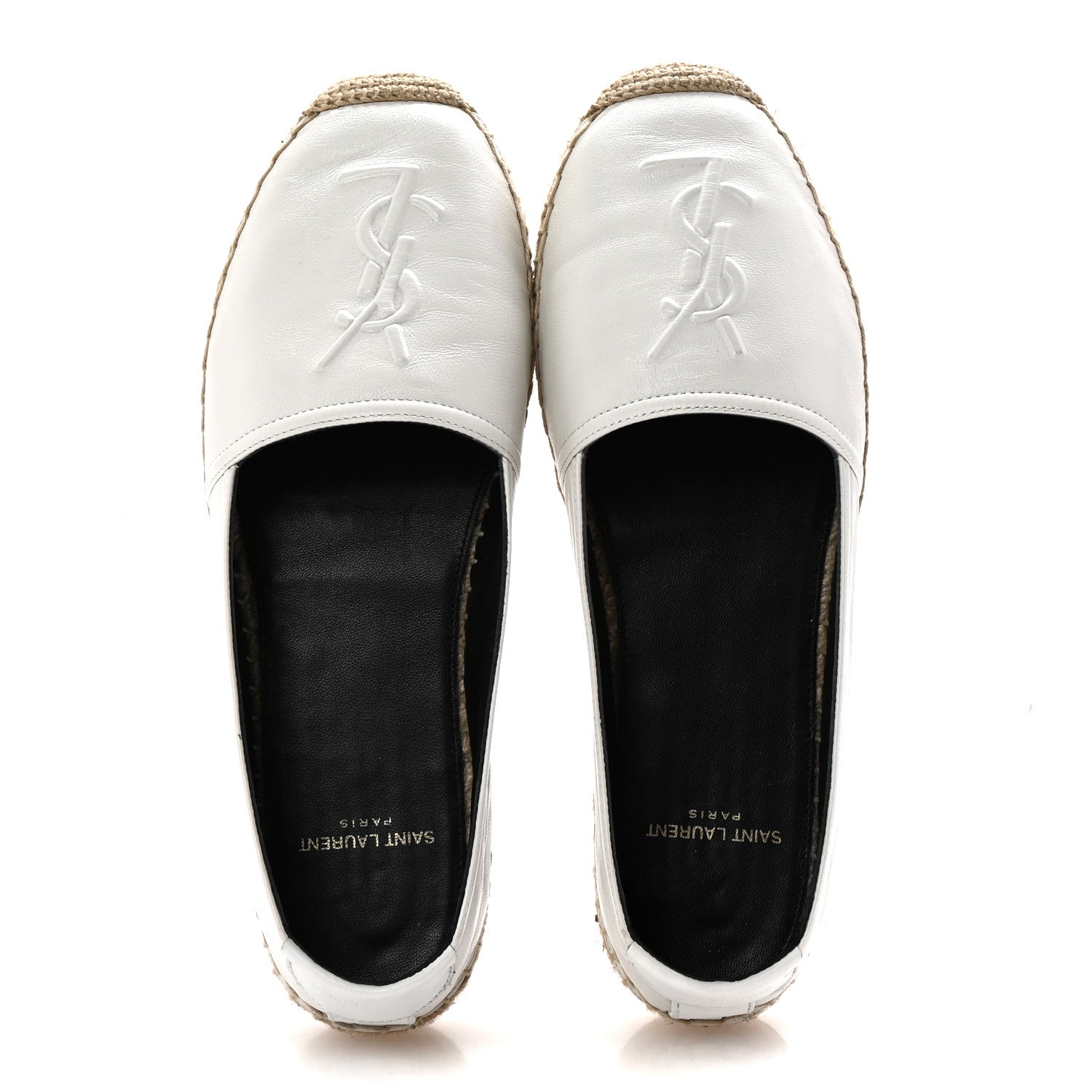 Saint Laurent Lambskin Monogram Espadrilles 36.5 White 2 of 10