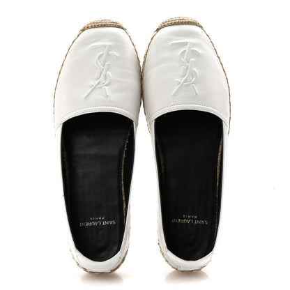 Saint Laurent Lambskin Monogram Espadrilles 36.5 White 2 of 10