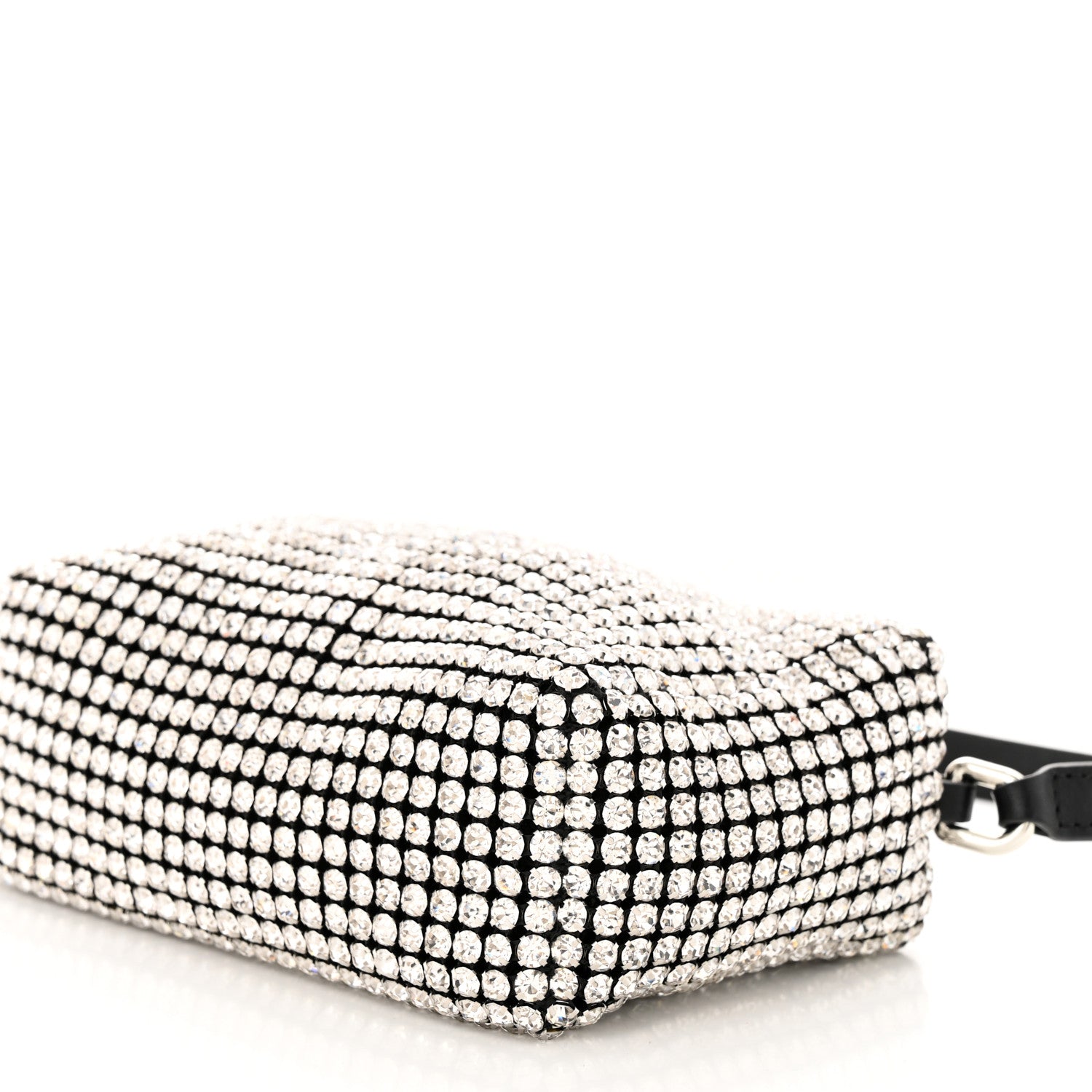 Alexander Wang Mesh Crystal Rhinestone Mini Heiress Pouch Black Silver 9 of 9