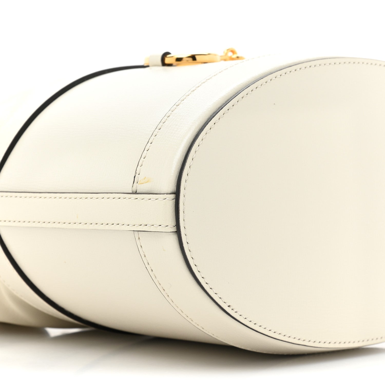Gucci Azalea Sakai Calfskin Horsebit 1955 Drawstring Bucket Bag Mystic White 9 of 11