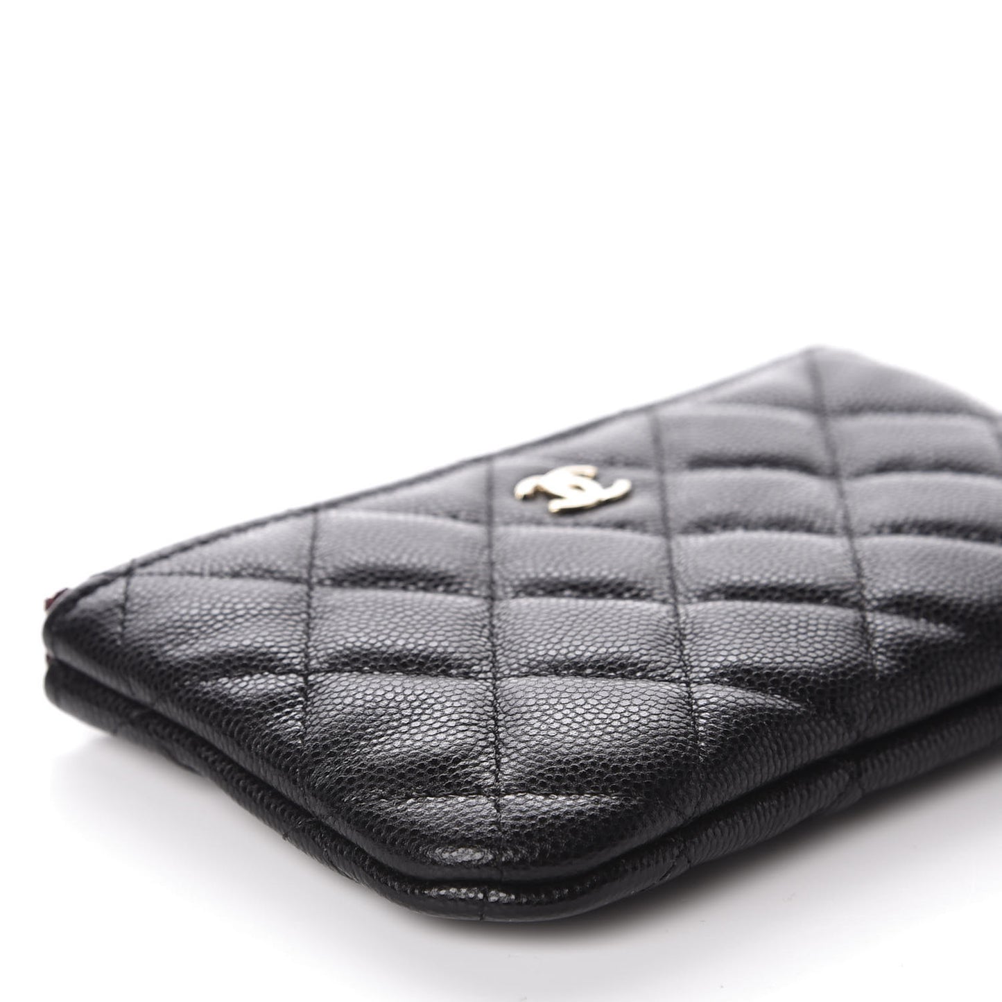 Caviar Quilted Small Cosmetic Case Black