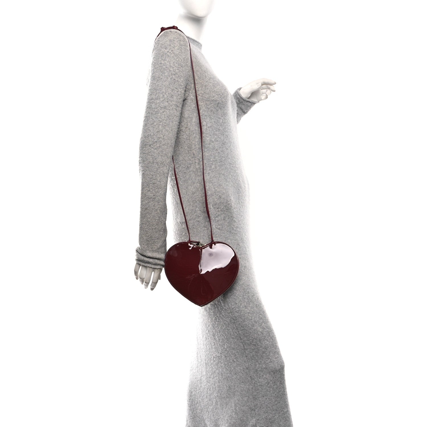 Alaia Patent Calfskin Le Coeur Bag Garnet Red 2 of 9