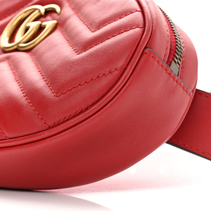 Gucci Calfskin Matelasse GG Marmont Belt Bag 85 34 Hibiscus Red 10 of 12