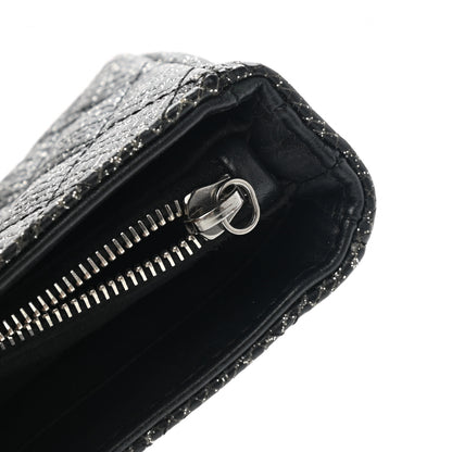 Chanel Glitter Calfskin Quilted Mini Phone Holder Clutch Black 10 of 10