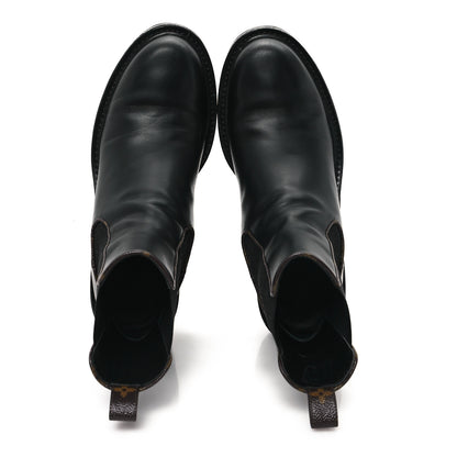Louis Vuitton Calfskin Monogram Beaubourg Ankle Boots 40.5 Black 2 of 10