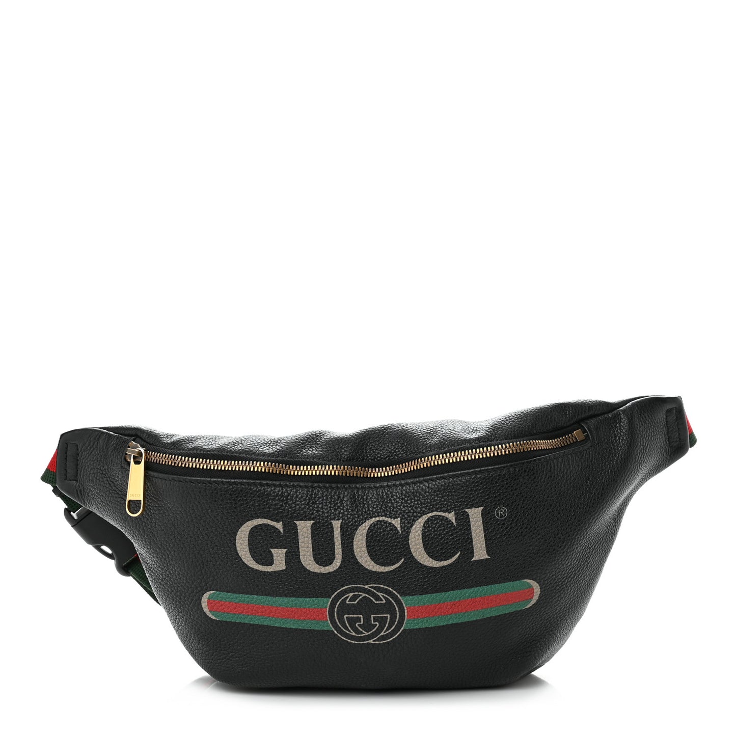 Grained Calfskin Logo Belt Bag Black