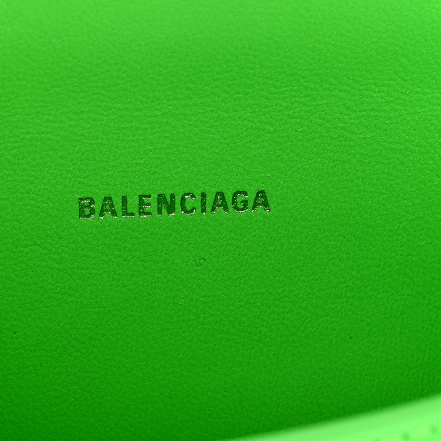 Shiny Box Calfskin Hourglass Top Handle Bag XS Acid Green