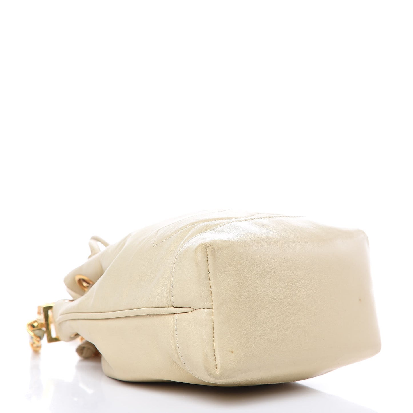 Lambskin Mini CC Drawstring Bag Beige Clair